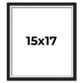 thumbnail image 1 of 15x17 Frame Black & Silver Solid Wood Picture Frame Width 1.25 Inches | Interior Depth 0.75 Inches, 1 of 8