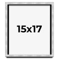 thumbnail image 1 of 15x17 Frame Brushed Silver Solid Wood Picture Frame | 0.75 Inch Moulding Width | Rabbet Depth 0.75, 1 of 5