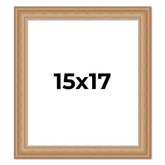 15x17 Frame Charleston Honey Brown Solid Wood Picture Frame Width 1.75 Inches | Interior Depth 0.5