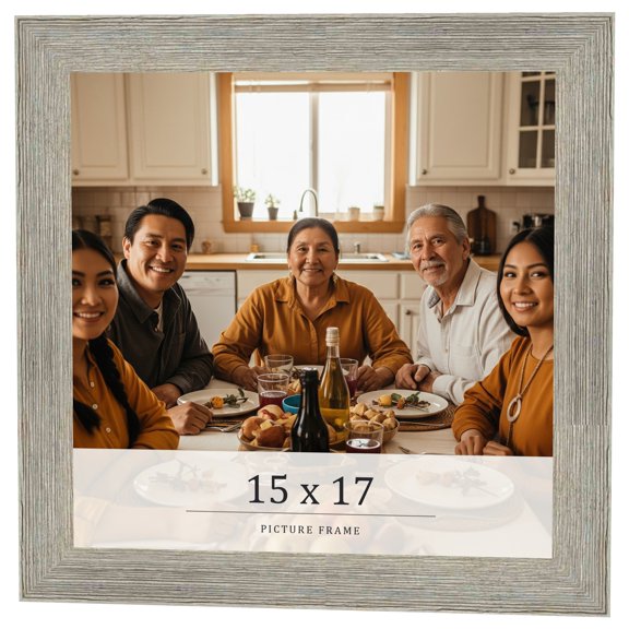 15x17 Frame Grey Real Wood Picture Frame Width 1.5 Inches | Interior Frame Depth 0.5 Inches | Barn