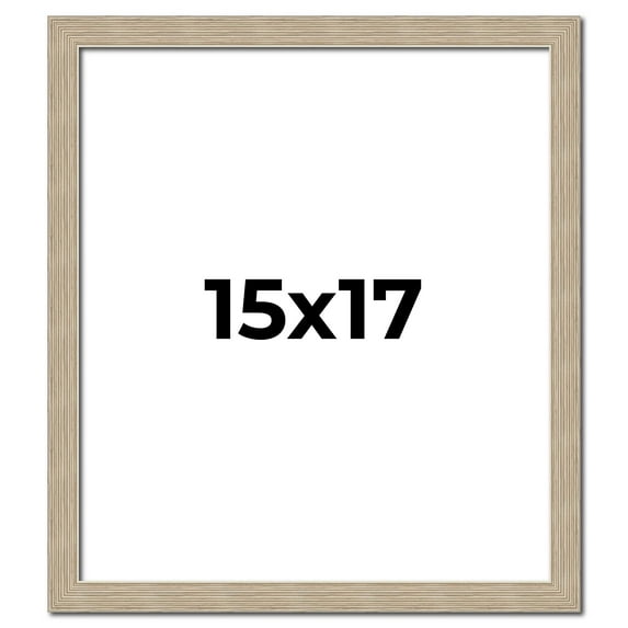 15x17 Frame Grey Solid Wood Picture Frame Width 1 Inches | Interior Frame Depth 0.5 Inches |