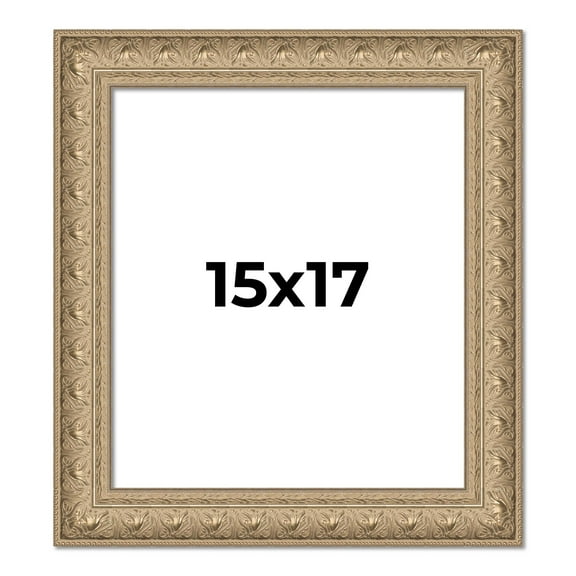 15x17 Frame Ornate Silver Beaded Solid Wood Picture Frame Width 2.5 Inches | Interior Depth 1