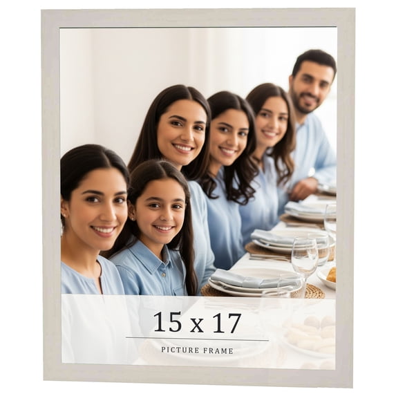 15x17 Frame White Wheat Solid Wood Picture Frame | Moulding Width 0.75 Inches | Interior Depth 0.5