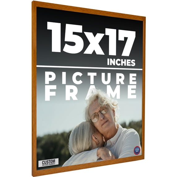 15x17 Honey Brown Real Wood Picture Frame Width 0.75 inches | Interior Frame Depth 0.5 inches |