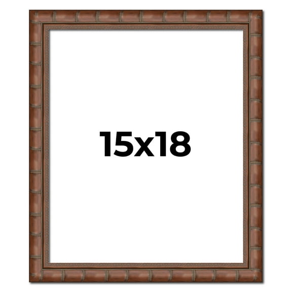 15x18 Dark Brown Bamboo Real Wood Picture Frame Width 1.5 inches | Interior Frame Depth 0.5 inches