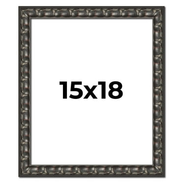 15x18 Frame Black-Brown Medieval Solid Wood Picture Frame | 1.5 Inch Moulding Width | Gotham
