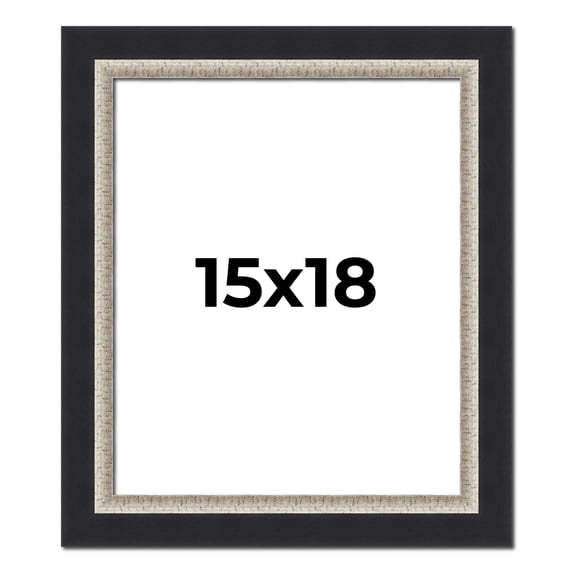 15x18 Frame Black Real Wood Picture Frame Width 2.25 Inches | Interior Frame Depth 0.5 Inches |