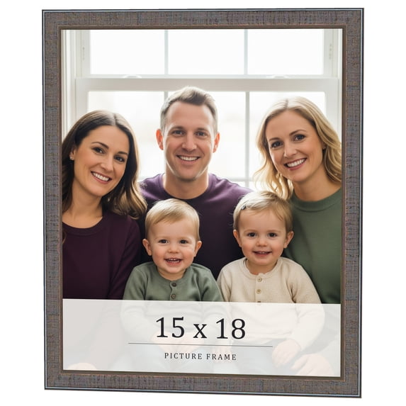 15x18 Frame Blue Kingsley Pewter Solid Wood Picture Frame Width 0.75 Inches |Interior Depth 0.5