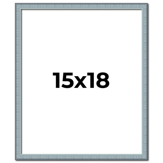 15x18 Frame Blue Scuffed Farm Board Solid Wood Picture Frame Width 0.75 Inches | Interior Depth 0.5