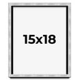 thumbnail image 1 of 15x18 Frame Brushed Silver Solid Wood Picture Frame | 0.75 Inch Moulding Width | Rabbet Depth 0.75, 1 of 5