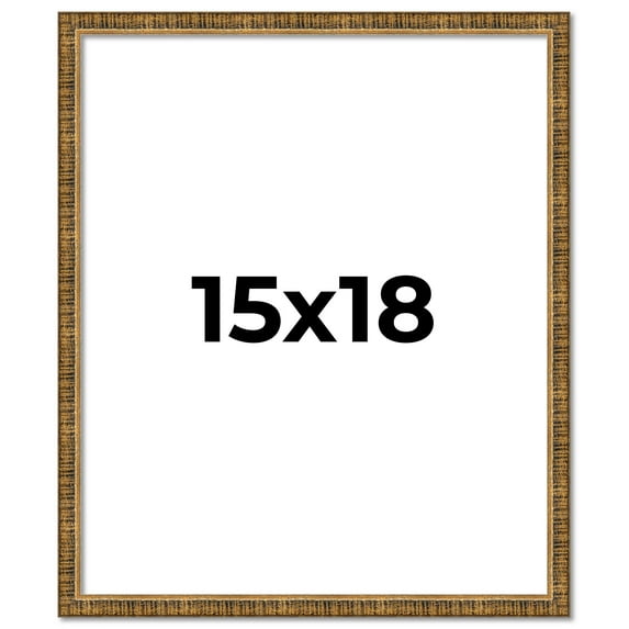 15x18 Frame Gold Kingsley Distressed Solid Wood Picture Frame Width 0.75 Inches | Interior Frame