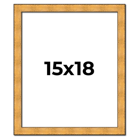 15x18 Frame Gold Rustic Solid Wood Picture Frame | 1.25 Inch Wide Moulding | Rustique Gold