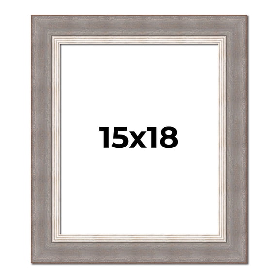 15x18 Frame Grey Real Wood Picture Frame Width 2.75 Inches | Interior Frame Depth 0.5 Inches |