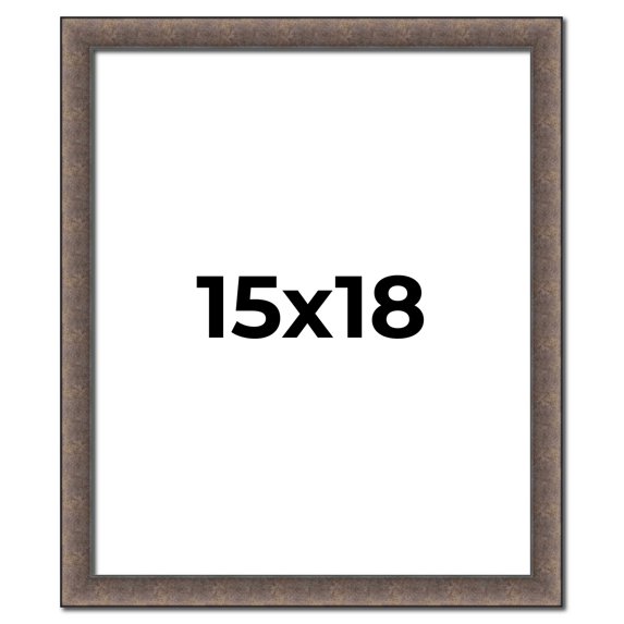 15x18 Frame Silver Real Wood Picture Frame Width 1.25 Inches | Interior Frame Depth 0.5 Inches |