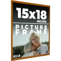 15x18 Honey Brown Real Wood Picture Frame Width 0.75 inches | Interior Frame Depth 0.5 inches |
