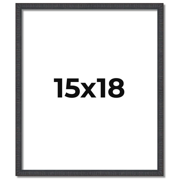 15x18 Rustic Brown Real Wood Picture Frame Width 0.75 inches | Interior Frame Depth 0.5 inches |