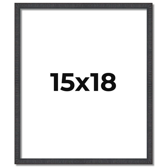 15x18 Rustic Brown Real Wood Picture Frame Width 0.75 inches | Interior Frame Depth 0.5 inches |
