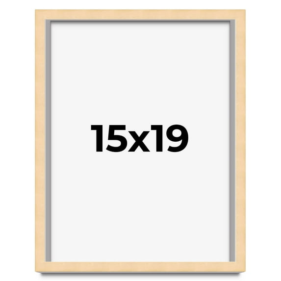 15x19 Frame Beige Real Wood Picture Frame Width 0.75 inches | Interior Frame Depth 0.5 inches |