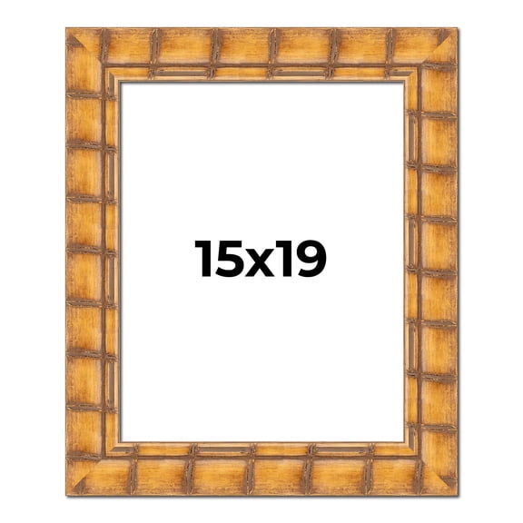 15x19 Frame Beige Real Wood Picture Frame Width 3 inches | Interior Frame Depth 0.5 inches |