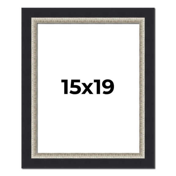 15x19 Frame Black Real Wood Picture Frame Width 2.25 Inches | Interior Frame Depth 0.5 Inches |