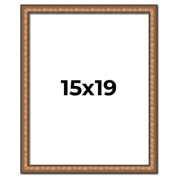 15x19 Frame Gold Real Wood Picture Frame Width 1.25 inches | Interior Frame Depth 0.5 inches |
