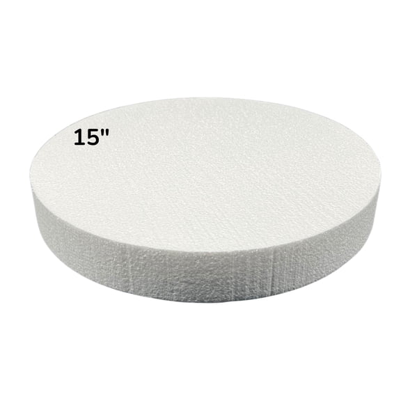 15x2 Cake Dummy - Craft Beautiful Fake Cakes, Perfect Styrofoam Circles for Bakers & Crafters, Round Styrofoam Discs for Practicing Designs & Adding Height, Made in USA