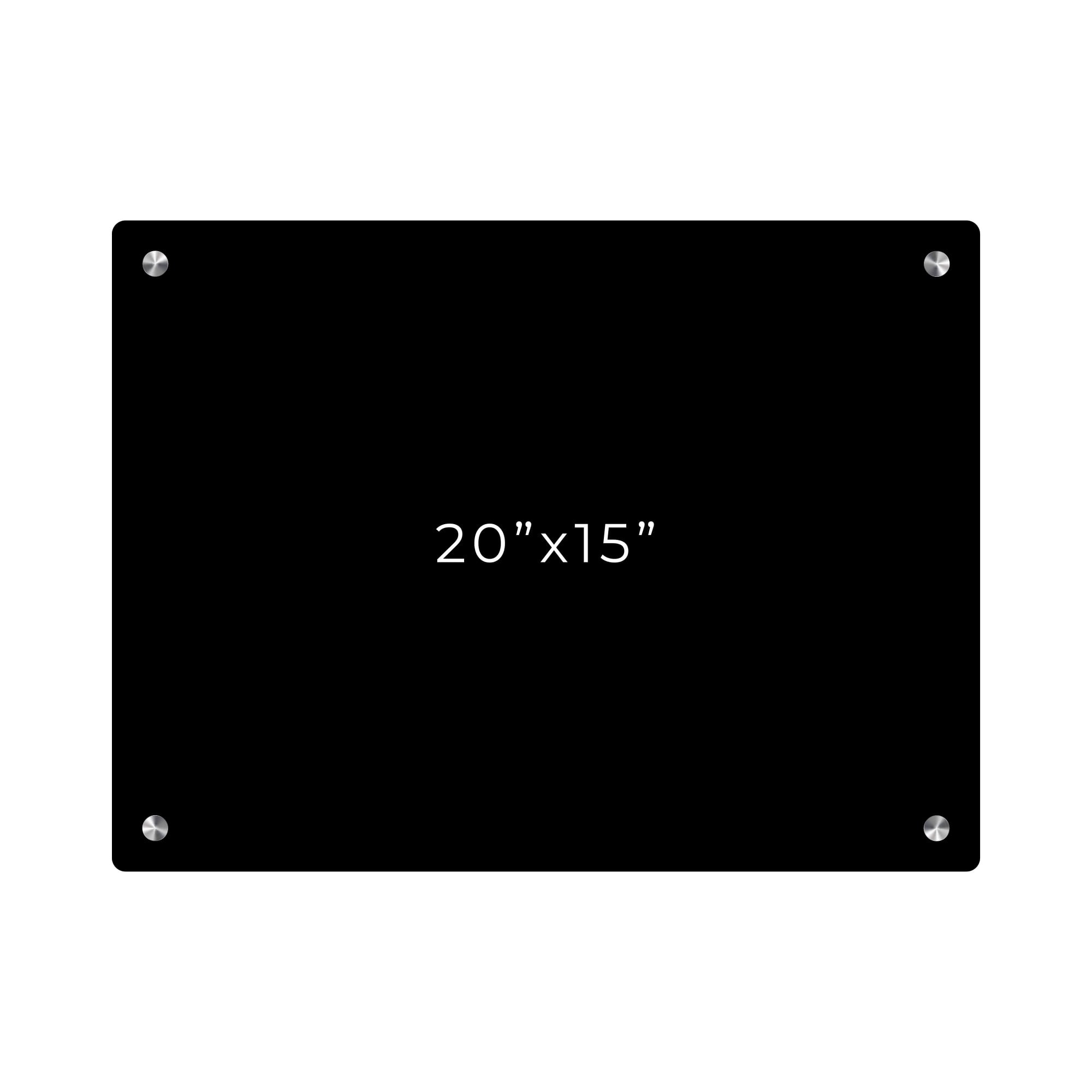 15x20 Dry Erase Board for Wall - with .25 Black Acrylic and Satin Stand Off Finish - Perfect Whiteboard for Office, Home, Classroom - Durable and Stylish .25 Black Acrylic Dry Erase Board