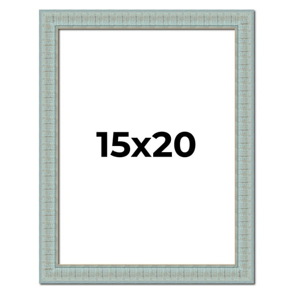 15x20 Frame Blue Teal Distressed Solid Wood Picture Frame | 1.625 Inch Moulding Width | Sonoma Blue