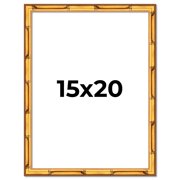 15x20 Frame Gold Bamboo Picture Frame - Complete Modern Photo Frame Includes UV Acrylic Shatter