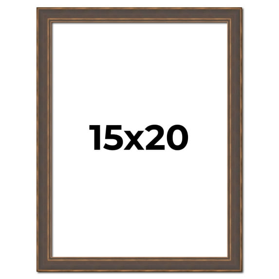 15x20 Frame Golden Caramel Solid Wood Bronze Picture Frame | 1.25 Inch Moulding Width | 0.5 Inch
