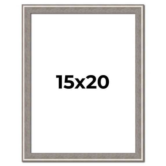 15x20 Frame Grey Real Wood Picture Frame Width 1.25 inches | Interior Frame Depth 0.5 inches | Hans