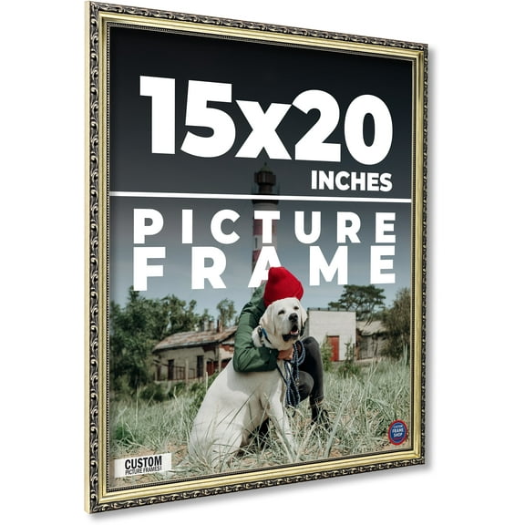 15x20 Frame Silver Solid Wood Picture Frame Width 1.125 Inches | Interior Frame Depth 0.375 Inches