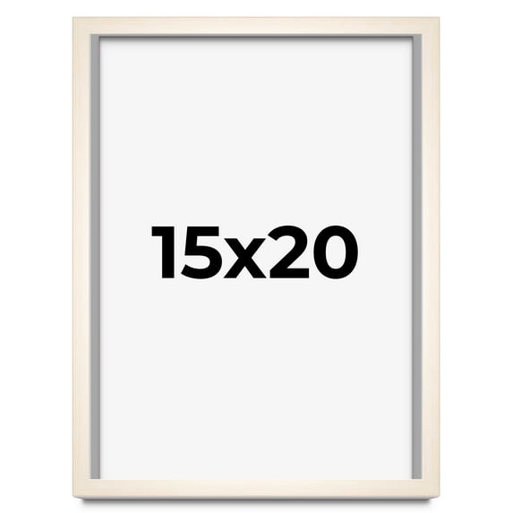 15x20 Frame White Wash Solid Wood Picture Frame | 0.75 Inch Moulding Width | Includes UV Acrylic