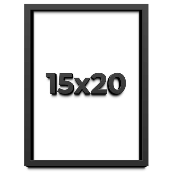 15x20 Shadow Box Frame Black | 1 inches Deep Real Wood Contemporary Shadowbox Display Frame | UV