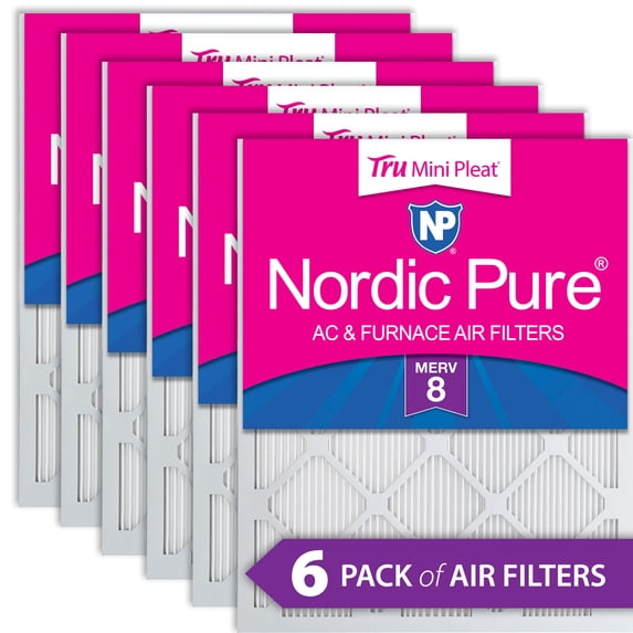 15x20x1 (14_1/2x19_1/2) Nordic Pure Tru Mini Pleat MERV 8 Air Filters 6 Pack