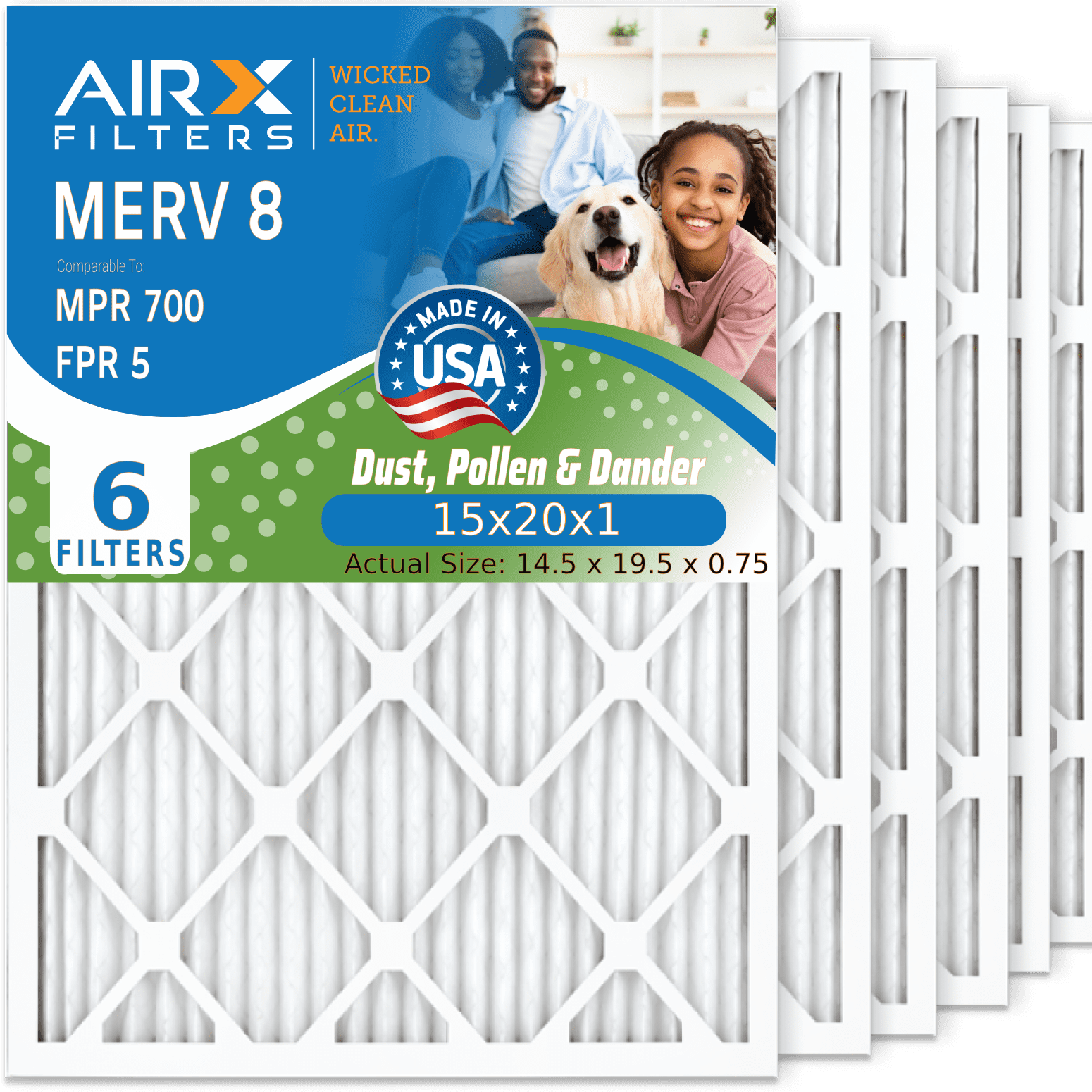 Rikon Disposable Air Filter 9.5x16.5x2 Inches - MERV 8 Pleated Filter For 62-400 Dust Collector