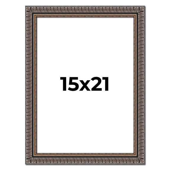 15x21 Frame Black Feather Payton Ornate Solid Wood Picture Frame Width 1.75 Inches | Interior Depth
