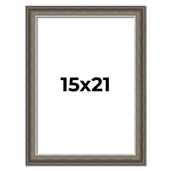 15x21 Frame Brown Solid Wood Picture Frame | 1.75 Inch Moulding Width | Austin Frame Complete with
