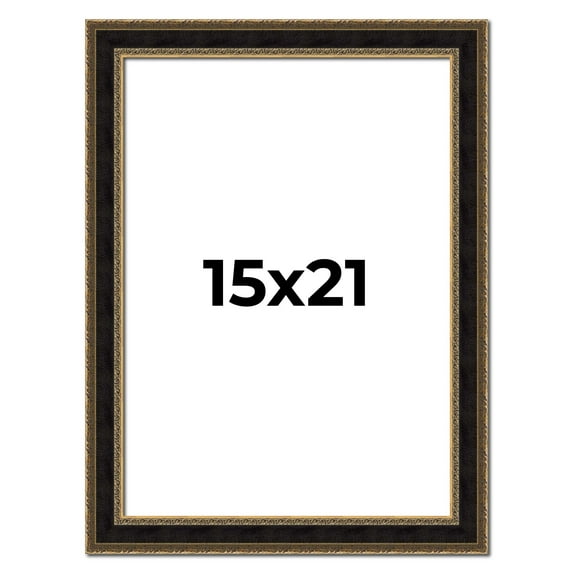 15x21 Frame Gold Antique Vintage Sold Wood Picture Frame | 1.75 Inch Moulding Width | Interior