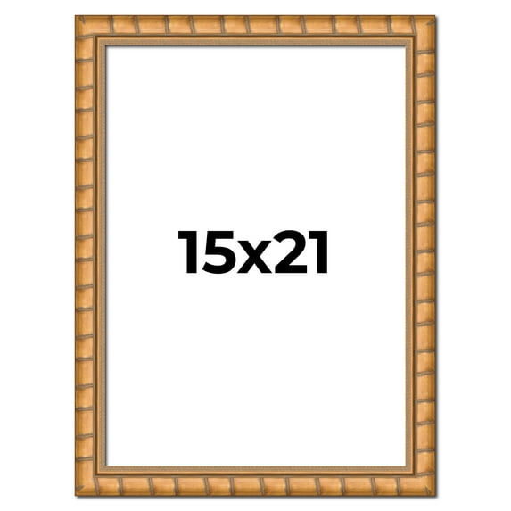 15x21 Frame Gold Real Wood Picture Frame Width 1.5 inches | Interior Frame Depth 0.5 inches |