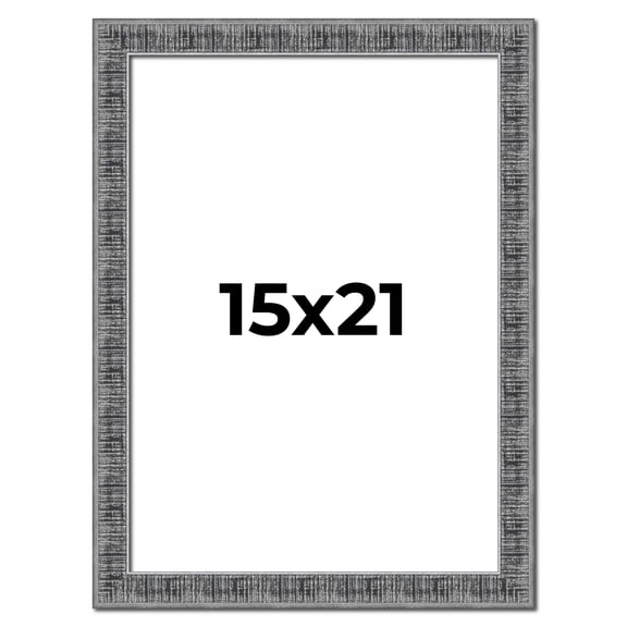 15x21 Frame Silver Black Rustic Sonoma Solid Wood Picture Frame | 1.5 Inch Moulding Width |