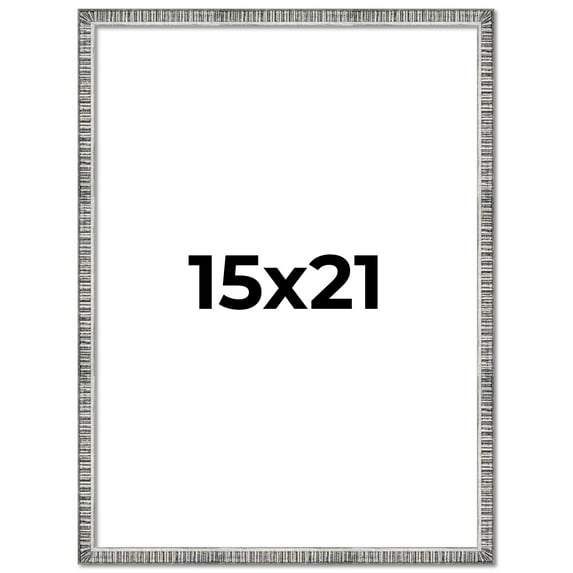 15x21 Frame Silver Picture Frame - Complete Modern Photo Frame Includes UV Acrylic Shatter Guard