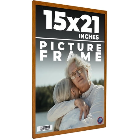 15x21 Honey Brown Real Wood Picture Frame Width 0.75 inches | Interior Frame Depth 0.5 inches |