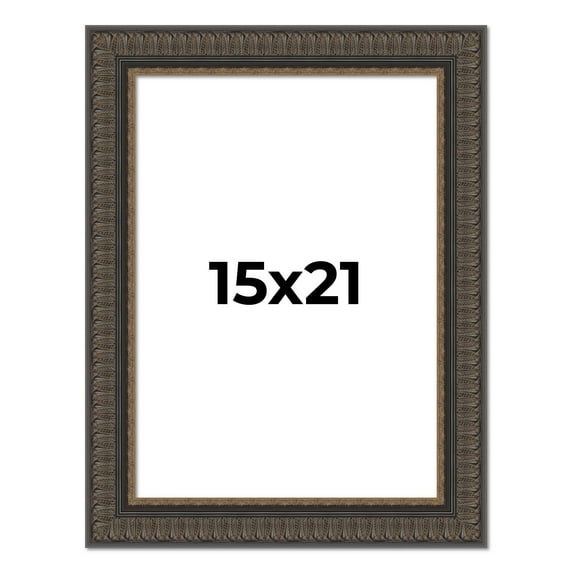 15x21 Museum Brown Picture Frame - UV Acrylic, Foam Board Backing, Hanging Hardware