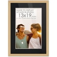 thumbnail image 1 of 15x21 Natural Picture Frame with 12.5x18.5 Black Mat Opening for 13x19 Image, 0.75 Inch Border, UV, 1 of 8