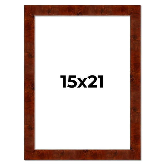 15x21 Walnut Brown Veneer Real Wood Picture Frame Width 1.75 inches | Interior Frame Depth 0.5