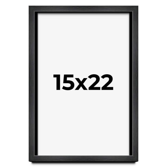 15x22 Frame Black Charcoal Grey Wood Textured Picture Frame | 0.75 Inch Moulding Width | Gunmetal
