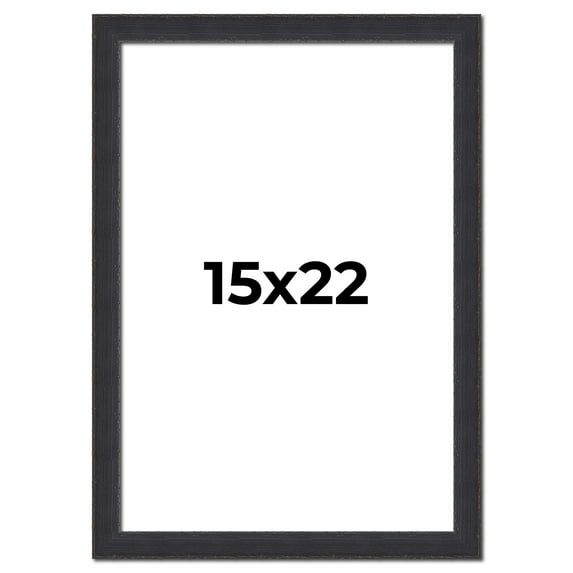 15x22 Frame Black Real Wood Picture Frame Width 1.25 Inches | Interior Frame Depth 0.5 Inches |