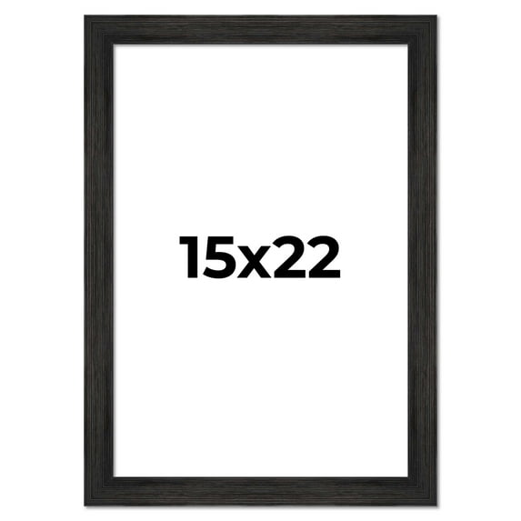 15x22 Frame Black Rustic Barnwood Solid Wood Picture Frame | 1.5 Inch Moulding Width | Includes UV