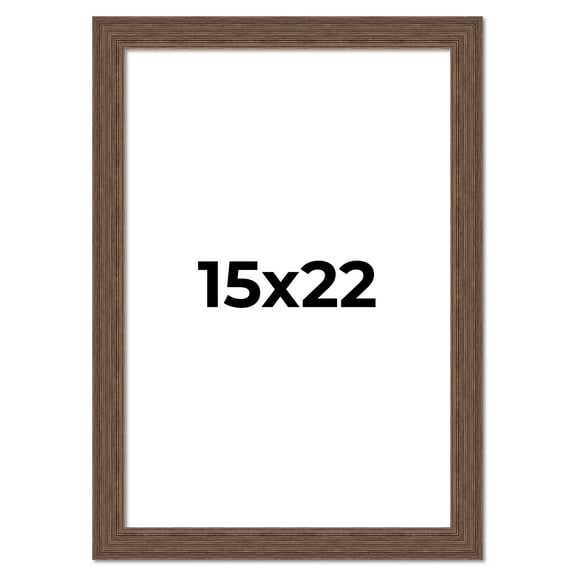 15x22 Frame Brown Farmhouse Solid Wood Picture Frame Width 1.5 Inches | Interior Frame Depth 0.5